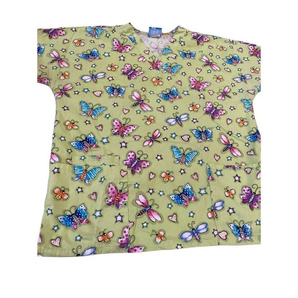 Set of 2 Scrub Tops Scrub HQ Peaches Uniforms Workwear Career Healthcare Work Me - Picture 6 of 12